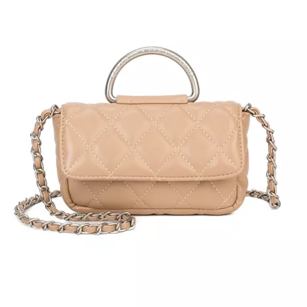 French Connection MELL Quilted Crossbody Bag in color Latte NWT